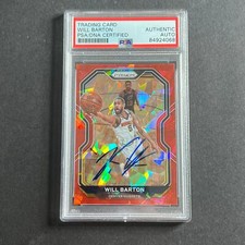 2020-21 Panini Prizm #79 Will Barton Signed Card AUTO PSA Slabbed Nuggets