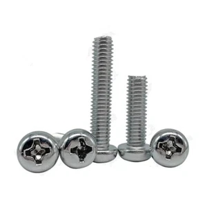 M2 M2.5 M3-M8 304 Stainless Steel Phillips Cross Small Pan Head Machine Screws - Picture 1 of 12