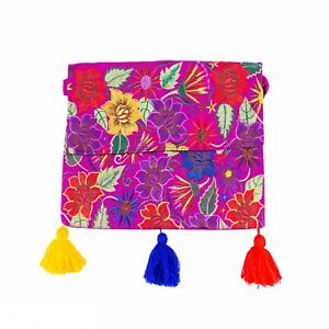 Women's Purse Embroidered Crossbody Handbag Mexican Clutch Handmade Shoulder Bag