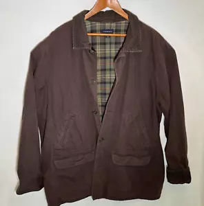 VTG Lands End Chore Coat Corduroy Trim Barn Field Jacket Flannel Lined Size XXL - Picture 1 of 16