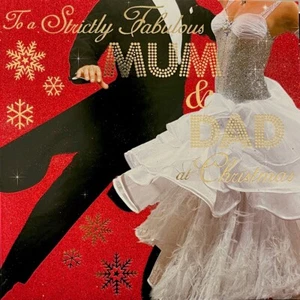 Tarjeta To A Strictly Fabulous Mum & Dad at Christmas Glitter Strictly Come Dancing - Imagen 1 de 1
