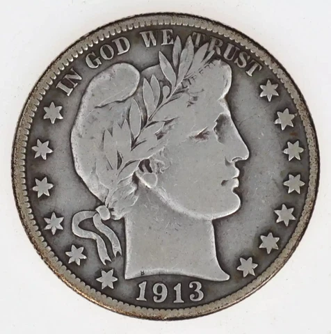 1913 S Barber Silver Half Dollar F Cover