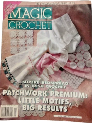 Vintage Magic Crochet Magazine June1996 #102 Bedspread In Irish Crochet Patterns - Image 1 of 3