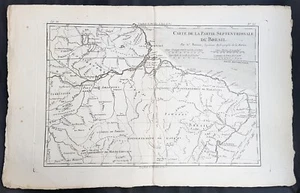 1780 Rigobert Bonne Antique Map The Amazon River, Northern Brazil, French Guiana - Picture 1 of 2