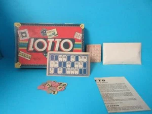 AWESOME VINTAGE ANTIQUE MILTON BRADLEY 1939 LOTTO TRUNK GAME 4351 RARE BINGO - Picture 1 of 17