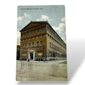 AK Freimaurer Tempel Columbus Ohio um 1911 geteilte Rückseite Karte D53 - Bild 1 von 2