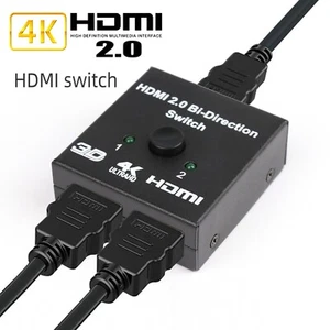 1 in 2 Out Bi-directional HDMI 2.0 Switch 4K 1080 HDCP HDTV PC Screen Splitter l - Picture 1 of 14