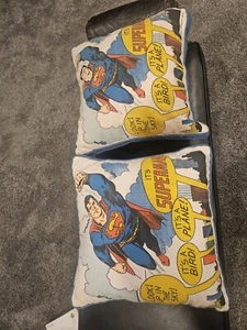 1973 DC Comic SUPERMAN Cloth PILLOWS 12x12 - Picture 1 of 6