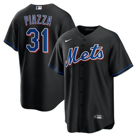 New York Mets Mike Piazza #31 Nike Black Alternate Official MLB Player Jersey Cover