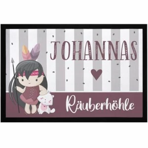 Fußmatte Kinderzimmer personalisiert mit Name Räuberhöhle Türvorleger - Bild 1 von 3