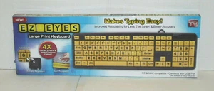 EZ Eyes Impresión Grande Computadora Teclado Conexión USB Negro PC Y MAC - Imagen 1 de 2