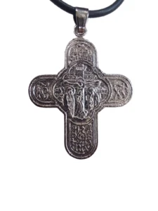 Colgante Crucifixión Escenas Crucis Tradicionales Lengua Chutch Antigua Esclava 1 6/8" - Imagen 1 de 4