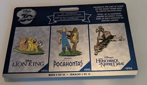 disney store 30th anniversary pin set Week 3 Lion King Pocahontas Hunchback - Picture 1 of 7