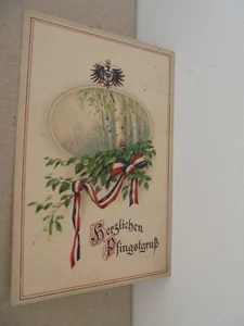 Künst.AK Herzliche Pfingstgruß Adlerw.,Birkenwald,Zweige,Schleife gel.24.?.15 - Bild 1 von 4