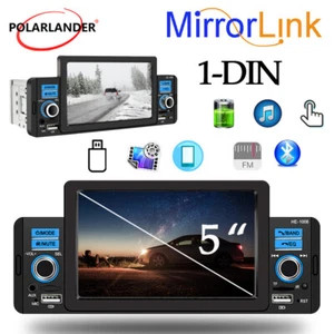Single 1 Din 5" Car Radio Touch Screen MP5 Carplay, Android auto Mirror Link BT - Picture 1 of 17
