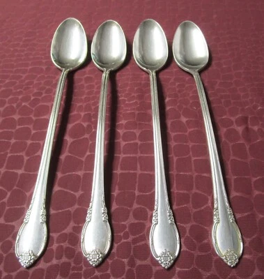 REMEMBRANCE 4 cucharas de té heladas 1948 placa de plata sin monogramas GU Foto 1 de 4