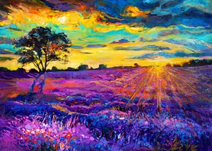 art painting print australia landscape sunset modern abstract large 60cm x 50cm - Picture 1 of 4