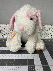 Applause Sweetheart Puppy Love Dog Plush Stuffed Animal Toy Pink Ears White 8” - Picture 1 of 8