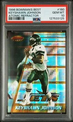 127533125 Keyshawn Johnson 1996 Bowmans Best #180 refractor atómico RC PSA 10 Foto 1 de 3
