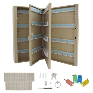 240 Hooks Key Cabinet Beige Wall Mounted Cold-Rolled Steel Plate Lock Box - Picture 1 of 24