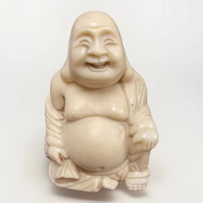 "Estatua de Buda feliz de colección de 4"" de alto riendo sentado Buda fortuna" Foto 1 de 4