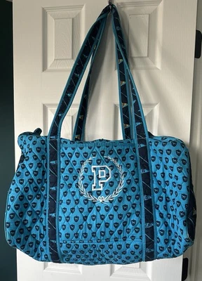 Bolso de Lona Victoria's Secret Rosa Perro Monograma Azul Acolchado De Colección Foto 1 de 4