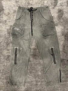 Dolls Kill DARKER WAVS Unisex Large Punk Grunge Y2K grau Hose Reißverschluss Cargo Goth - Bild 1 von 7