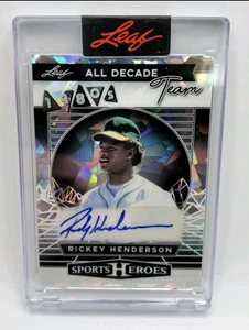 2025 Leaf Sports Heroes All Decade Team 1980’s RICKEY HENDERSON Auto #'d /25 A's - Picture 1 of 2