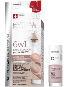 EVELINE Nail Therapy Nail Conditioner Care&Color 6in1 Shimmering Nude 5 ml - Picture 1 of 6