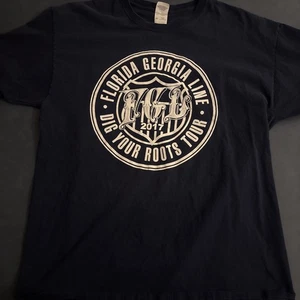 Florida Georgia Line Dig Your Roots Tour 2017 Adult T-Shirt- Black - Size XL - Picture 1 of 7