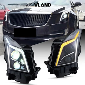 VLAND Full LED Headlights Set For 2013-2018 Cadillac ATS W/Start-up Animation - Picture 1 of 13