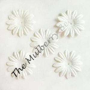 20 1" White MULBERRY PAPER DAISY FLOWERS, Cards scrapbk - Picture 1 of 1
