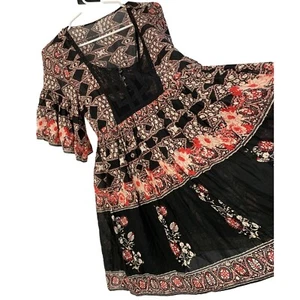 Free People Hayden Boho Floral Print Tunic Dress / Top Scoop Lace Neck 7771 - Picture 1 of 10
