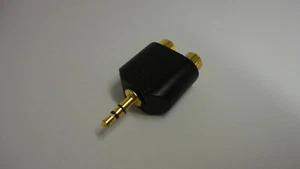 Adaptador conector hembra rojo blanco y dorado de 3,5 mm enchapado en oro a 2 RCA - Imagen 1 de 11