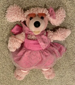 BUILD A BEAR Pink Curly Hair 19"" Poodle With Sparkly Satin Dress Plush BAB!! - Picture 1 of 1