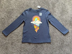 NWT Old Navy Toddler Girls Blue Long Sleeve Shirt Size 5T - Picture 1 of 3