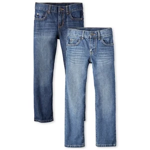 The Children's Place Denim Jeans Boys Sizes 12 Straight Pockets Boyfriend 2-Pack - Picture 1 of 3
