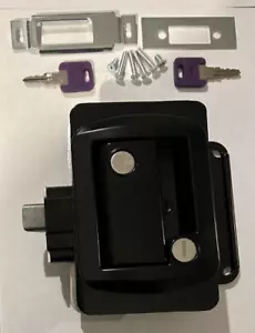 Taller Black RV Entry Door Lock Handle Deadbolt Keys 44610-09 FIC 43610-06 - Bild 1 von 3