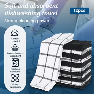 12 Pcs Dish Cloths Absorbent Cotton Dish Rags Breathable Dish Towels Wear elath - Picture 1 of 11