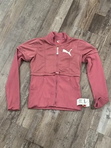New With Tags Girls XL Puma Fitted Athletic Sports Jacket Mauve Warm Pockets - Picture 1 of 7
