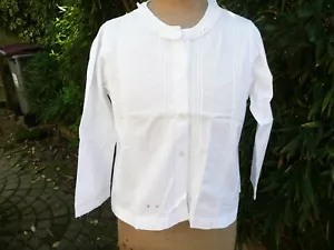 chemisier ancien en coton blanc , boutons nacre ,époque 1900 - Imagen 1 de 8