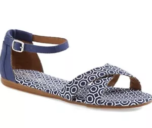 Sandali alla caviglia Jonathan Adler for Toms incrociati taglia 9,5 stampa blu - Foto 1 di 8