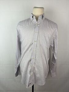 TUCKER FIT Vineyard Vines Men's Gray Purple Plaid Cotton Dress Shirt SIZE M $138