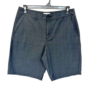 EUC Trinity Collective Men's Bermuda Shorts Size 34 Blue & Black Plaid - Picture 1 of 5