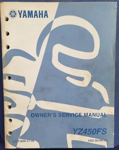 Yamaha YZ450FS Owner's Service Manual         3 - Picture 1 of 10