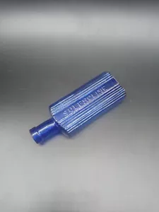Antique Cobolt Blue Sulpholine Bottle 2 Oz Rectangular Poison Bottle - Picture 1 of 7