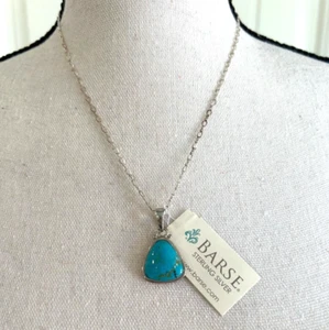 Neu Barse blau Türkis dreieckförmige Halskette mit Anhänger - Bild 1 von 2