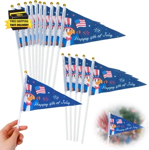 15 Pack Handheld American Independence Day Flags - Patriotic 4Th of July Decorat - Picture 1 of 7
