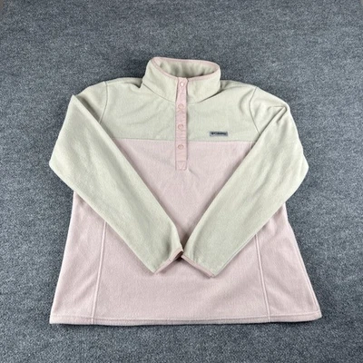 Columbia Pullover Mujer XXL Rosa 1/4 T Snap Polar Chaqueta Bolsillos Exterior Foto 1 de 4