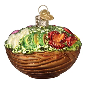 Tazón de ensalada adorno de árbol de vidrio soplado por Old World Christmas - Imagen 1 de 6
